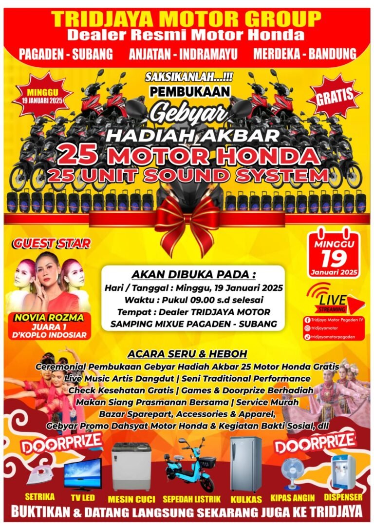Gebyar Undian Akbar Tridjaya Motor: Raih Hadiah Impian dan Nikmati Hiburan Seru!