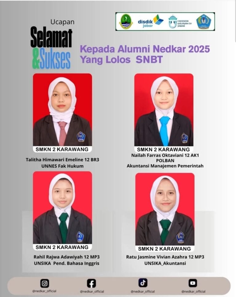 Lolos SNBT 2025, Empat Alumni SMKN 2 Karawang Ukir Sejarah Baru Sekolah Kejuruan