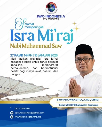 Peringati Isra Mi’raj 1447 H, Ketua IWO Indonesia DPD Karawang Ajak Wartawan Perkuat Integritas dan Profesionalisme